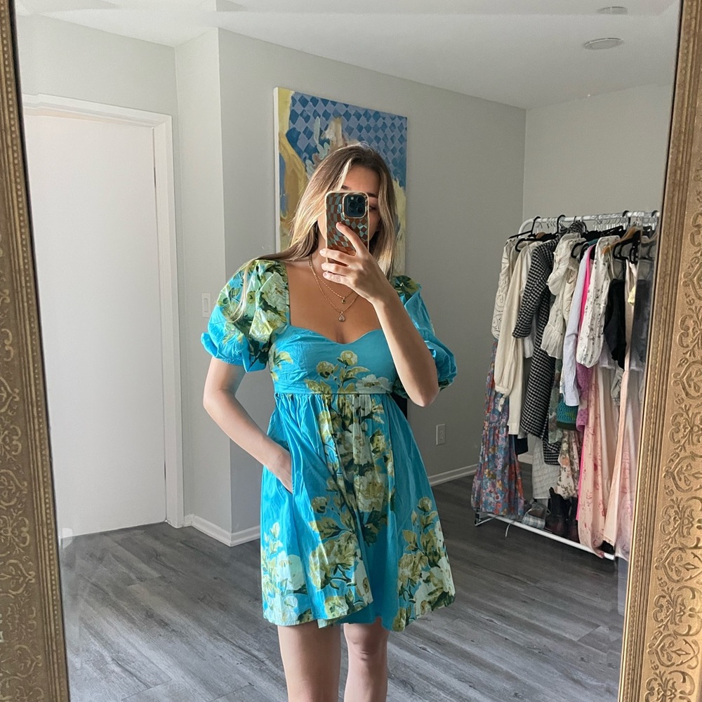 Free People Floral Peony Mini Dress